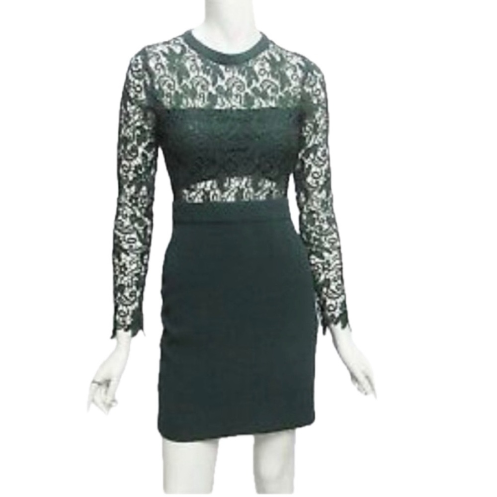 Romeo & Juliet Couture Elegant Green Lace Dress Bodycon Dress NWT - Size Large!